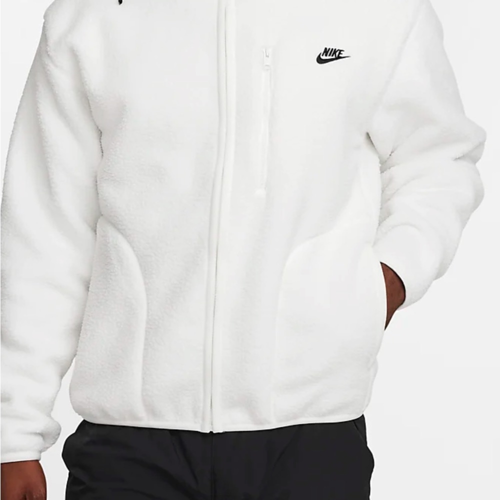 Nike White Fleece Jacket